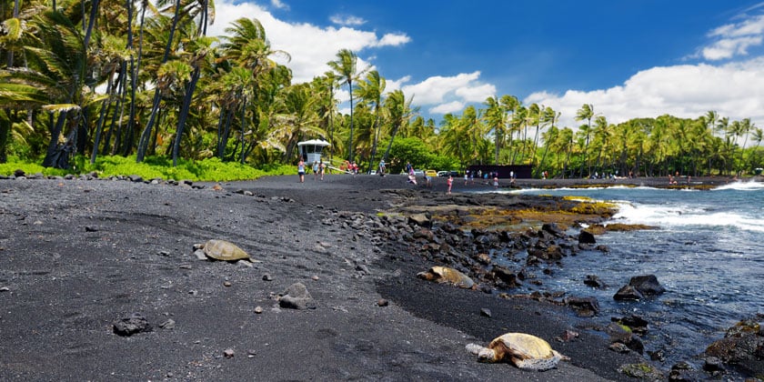 black sand beach 