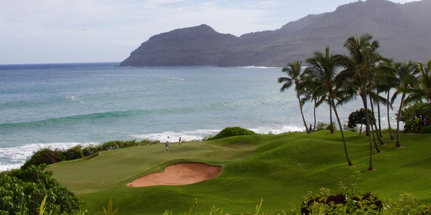 golf course next to the ocean