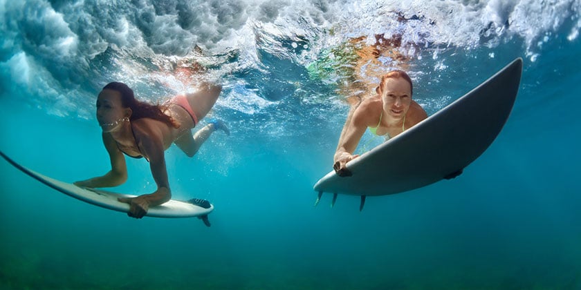 girls on surf boards